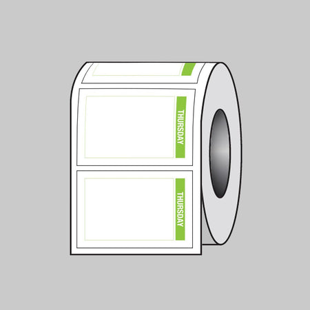 Day Of The Week Labels (Thursday) 75 x 50mm Roll of 100 (Removable Matt Polypropylene) - Ready Set SuppliedDay Of The Week Labels (Thursday) 75 x 50mm Roll of 100 (Removable Matt Polypropylene)53691