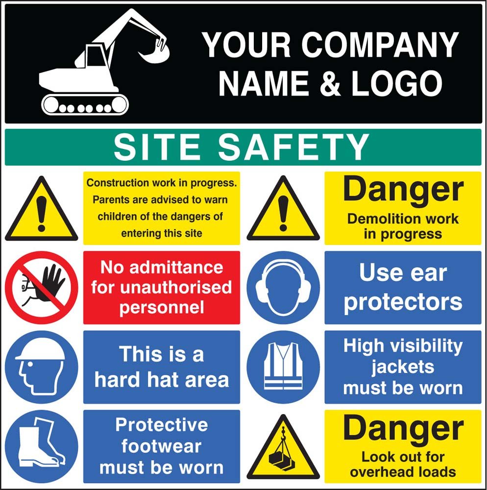 Demolition and PPE Site Board with Logo 1200 x 1200mm - Ready Set SuppliedDemolition and PPE Site Board with Logo 1200 x 1200mm58027