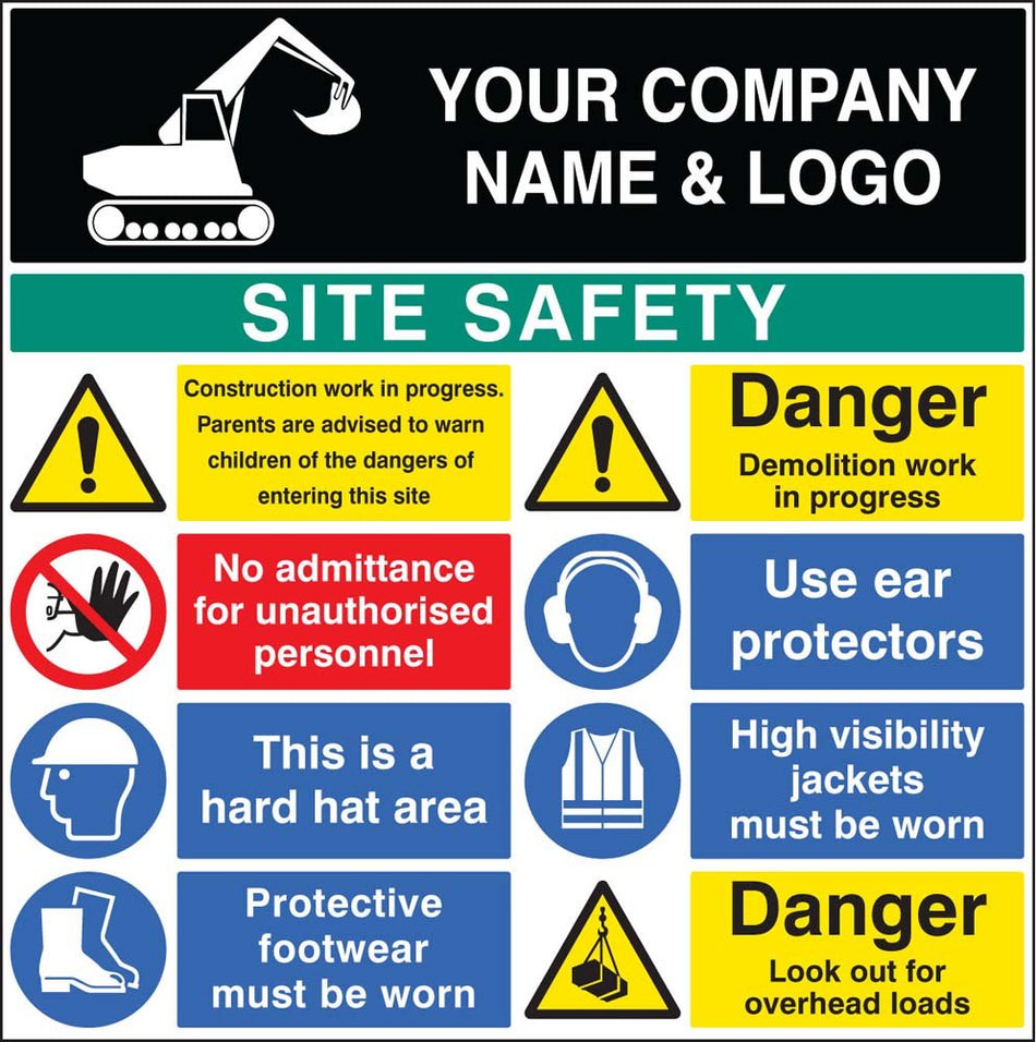 Demolition and PPE Site Board with Logo 1200 x 1200mm - Ready Set SuppliedDemolition and PPE Site Board with Logo 1200 x 1200mm58027
