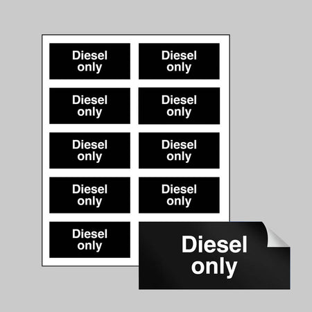 Diesel Only Sheet of 10 Self Adhesive Labels 40 x 18mm - Ready Set SuppliedDiesel Only Sheet of 10 Self Adhesive Labels 40 x 18mm54566