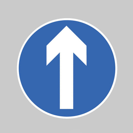 Direction Arrow Ahead Only Class R2 Permanent 600mm (3mm Aluminium Composite) With Channelling Sign - Ready Set SuppliedDirection Arrow Ahead Only Class R2 Permanent 600mm (3mm Aluminium Composite) With Channelling Sign57704