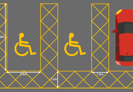 Disabled Double Bay Yellow - Ready Set SuppliedDisabled Double Bay YellowYellow