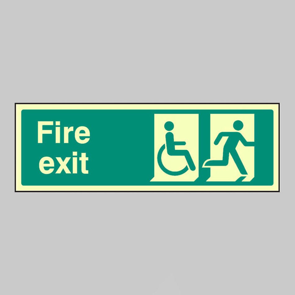 Disabled Final Fire Exit Sign - Ready Set SuppliedDisabled Final Fire Exit SignUltra Bright (Class C) Photoluminescent Rigid32098G