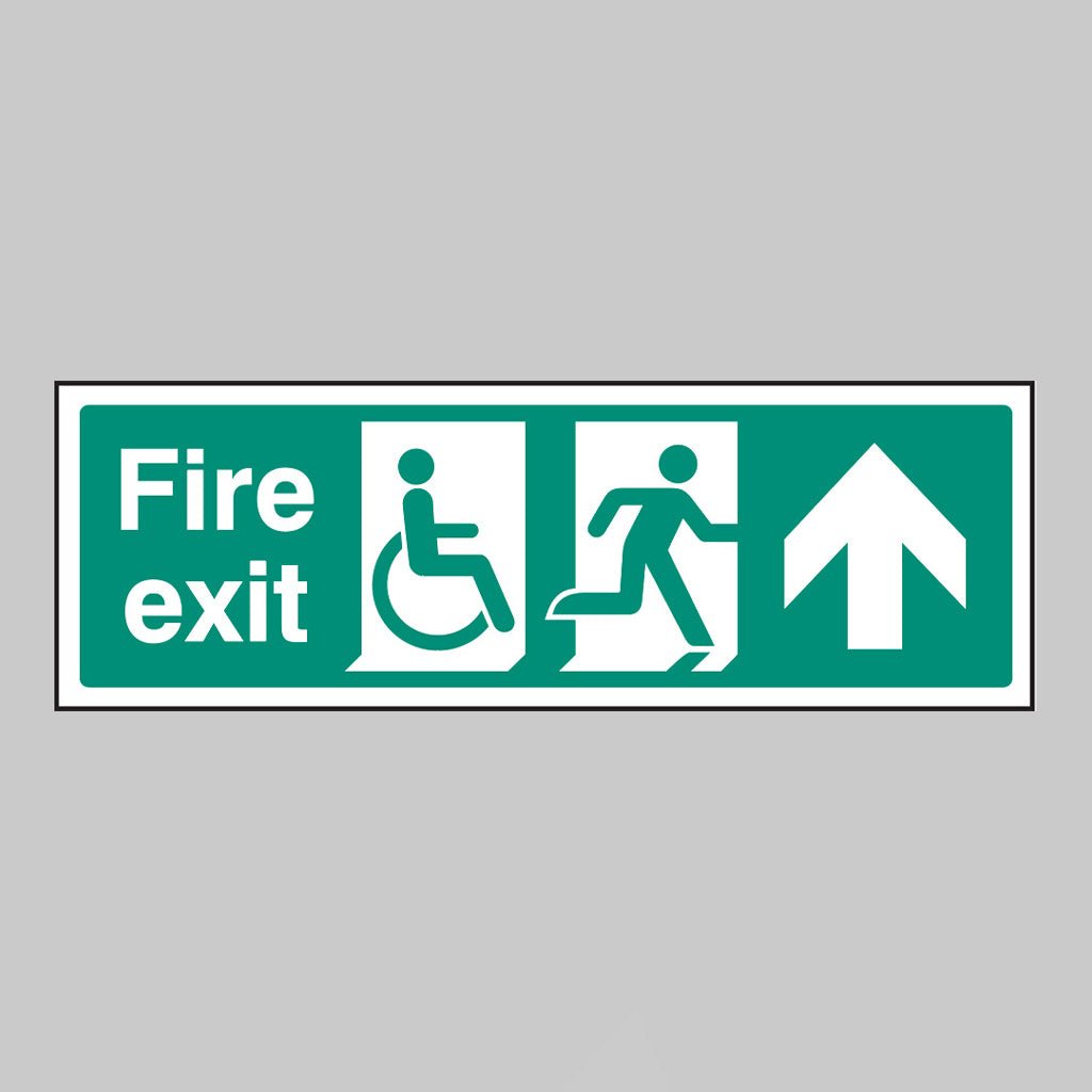 Disabled Fire Exit Arrow Ahead Sign - Ready Set SuppliedDisabled Fire Exit Arrow Ahead SignRigid Plastic12091G