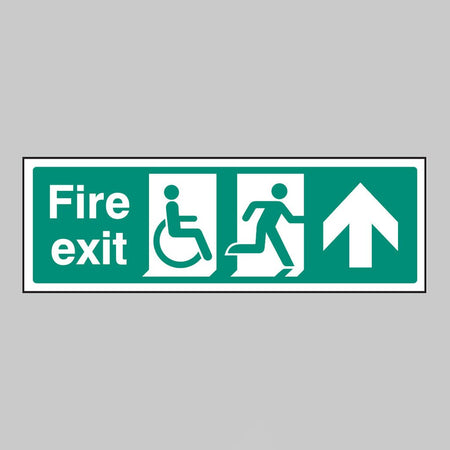 Disabled Fire Exit Arrow Ahead Sign - Ready Set SuppliedDisabled Fire Exit Arrow Ahead SignRigid Plastic12091G