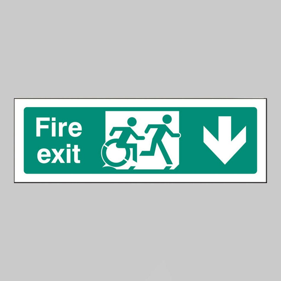 Disabled Fire Exit Arrow Down - Inclusive Design Sign - Ready Set SuppliedDisabled Fire Exit Arrow Down - Inclusive Design SignRigid Plastic12165G