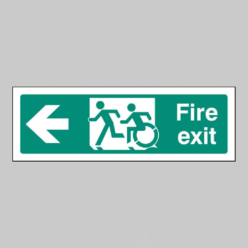 Disabled Fire Exit Arrow Left - Inclusive Design Sign - Ready Set SuppliedDisabled Fire Exit Arrow Left - Inclusive Design SignRigid Plastic12162G