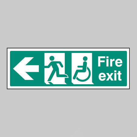 Disabled Fire Exit Arrow Left Sign - Ready Set SuppliedDisabled Fire Exit Arrow Left SignRigid Plastic12087G