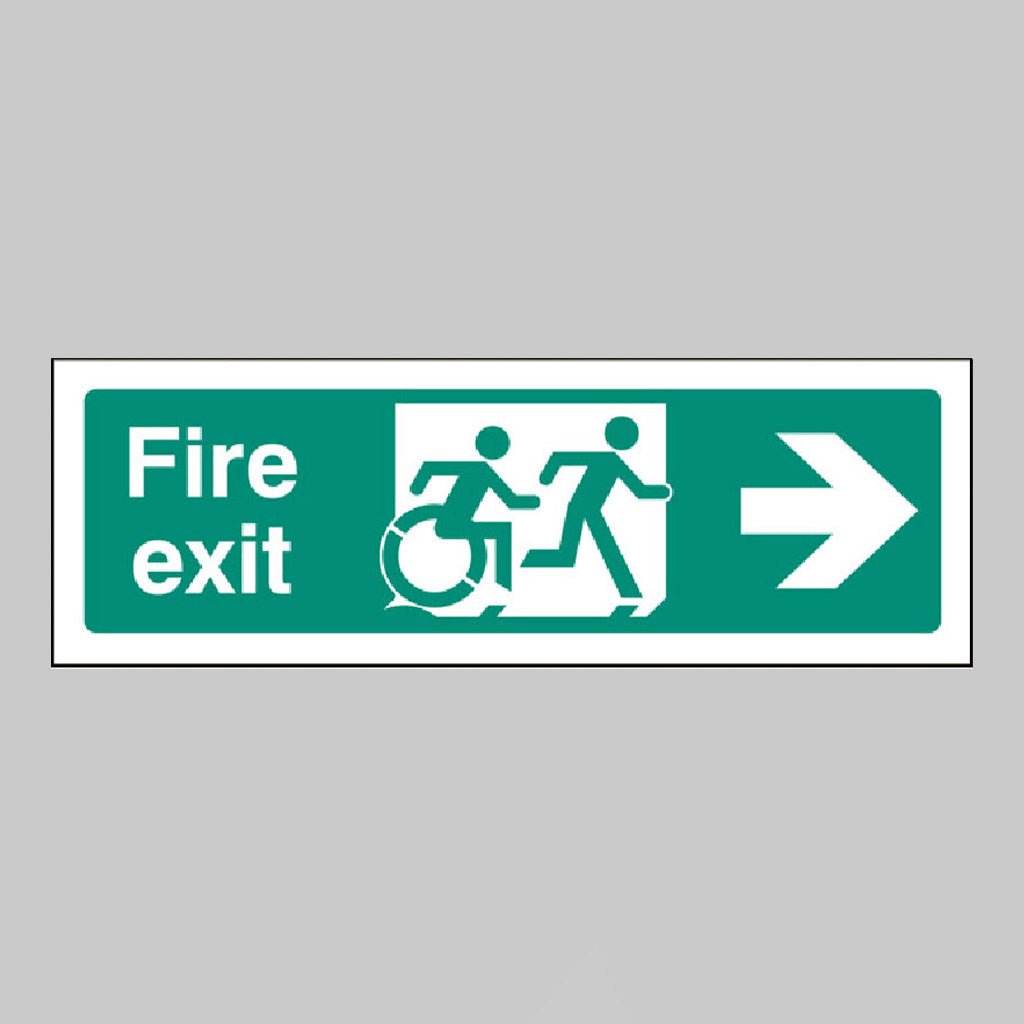 Disabled Fire Exit Arrow Right - Inclusive Design Sign - Ready Set SuppliedDisabled Fire Exit Arrow Right - Inclusive Design SignRigid Plastic12163G