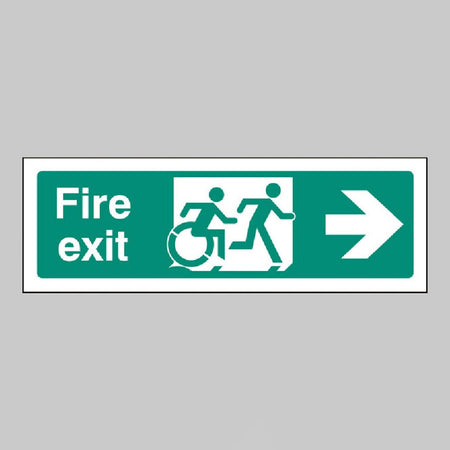 Disabled Fire Exit Arrow Right - Inclusive Design Sign - Ready Set SuppliedDisabled Fire Exit Arrow Right - Inclusive Design SignRigid Plastic12163G