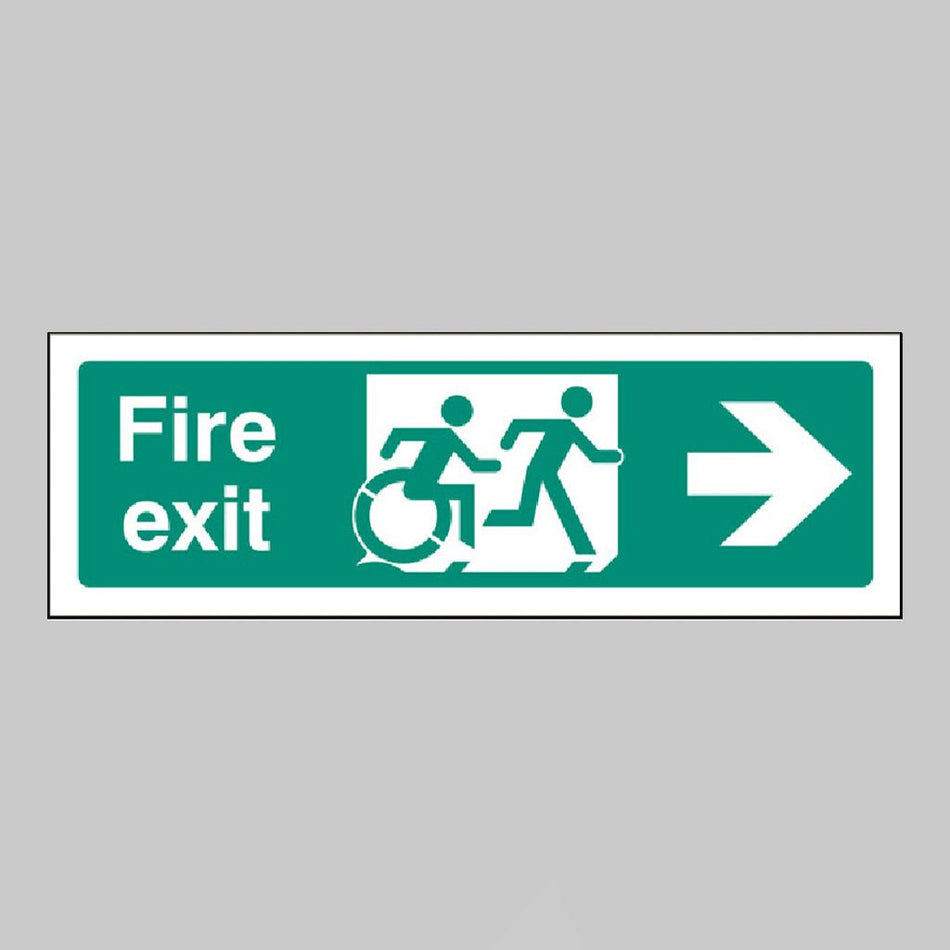 Disabled Fire Exit Arrow Right - Inclusive Design Sign - Ready Set SuppliedDisabled Fire Exit Arrow Right - Inclusive Design SignRigid Plastic12163G