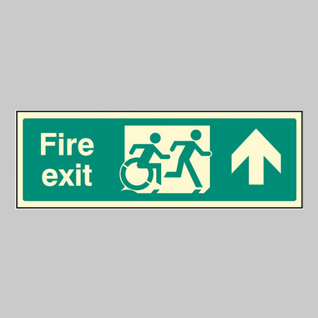 Disabled Fire Exit Arrow Up - Inclusive Design Sign - Ready Set SuppliedDisabled Fire Exit Arrow Up - Inclusive Design SignUltra Bright (Class C) Photoluminescent Rigid32164G