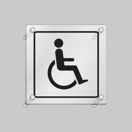 Disabled Symbol Visual Impact 5mm Acrylic Sign 200 x 200mm With Stand Off Locators - Ready Set SuppliedDisabled Symbol Visual Impact 5mm Acrylic Sign 200 x 200mm With Stand Off Locators59196