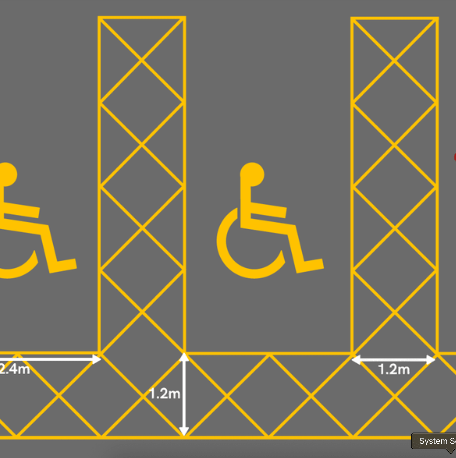 Disabled U - Shaped Bay Marking Yellow - Ready Set SuppliedDisabled U - Shaped Bay Marking YellowYellow