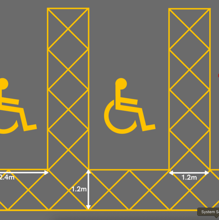 Disabled U - Shaped Bay Marking Yellow - Ready Set SuppliedDisabled U - Shaped Bay Marking YellowYellow