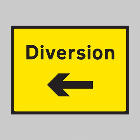 Diversion Arrow Left 1050 x 750mm Class RA1 Zintec Sign - Ready Set SuppliedDiversion Arrow Left 1050 x 750mm Class RA1 Zintec Sign57906