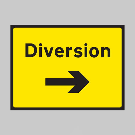 Diversion Arrow Right 600 x 450mm Class RA1 Zintec Sign - Ready Set SuppliedDiversion Arrow Right 600 x 450mm Class RA1 Zintec Sign57954
