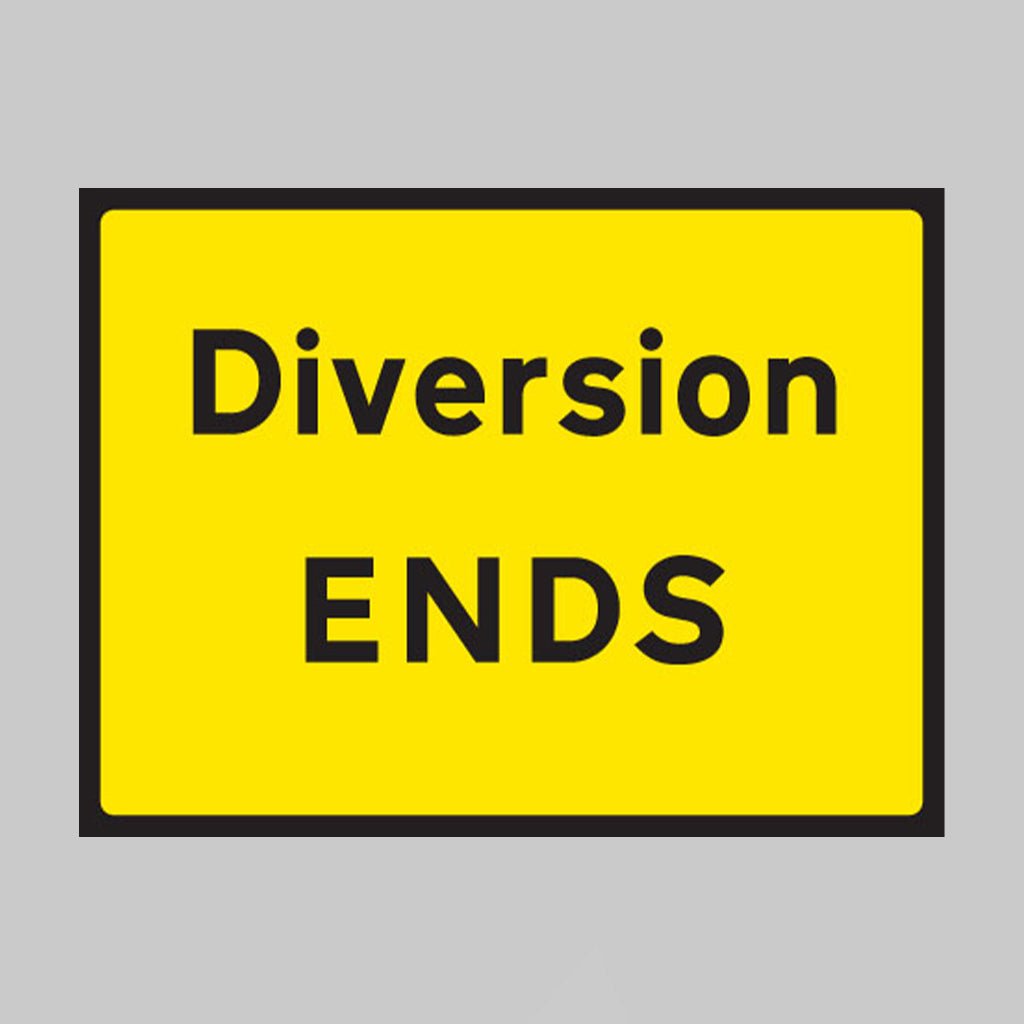 Diversion Ends 1050 x 750mm Class RA1 Zintec Sign - Ready Set SuppliedDiversion Ends 1050 x 750mm Class RA1 Zintec Sign57904