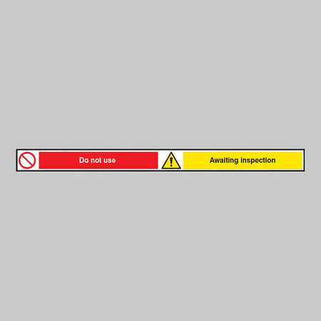 Do Not Use Awaiting Inspection, 1000 x 75mm Magnetic PVC Sign - Ready Set SuppliedDo Not Use Awaiting Inspection, 1000 x 75mm Magnetic PVC Sign58889