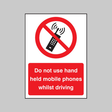 Do Not Use Hand Held Mobiles Driving Sign - Ready Set SuppliedDo Not Use Hand Held Mobiles Driving Sign23239A