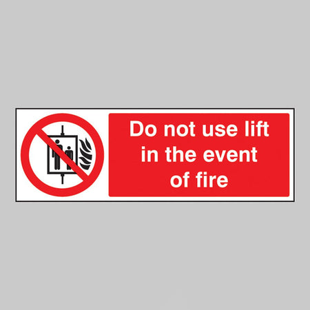 Do Not Use Lift In The Event Of Fire Sign - Ready Set SuppliedDo Not Use Lift In The Event Of Fire SignRigid Plastic13653G