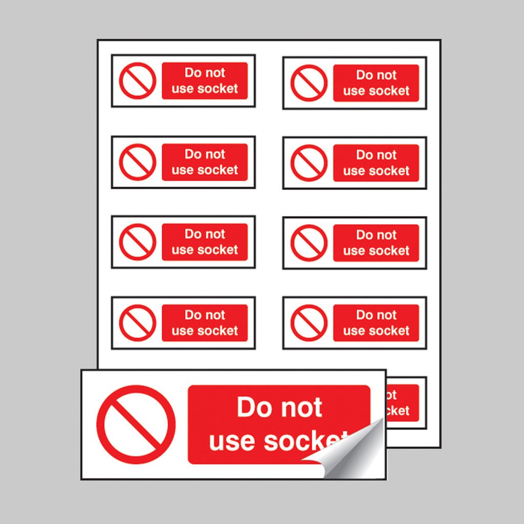 Do Not Use Socket Sheet of 10 Self Adhesive Labels 40 x 18mm - Ready Set SuppliedDo Not Use Socket Sheet of 10 Self Adhesive Labels 40 x 18mm53437