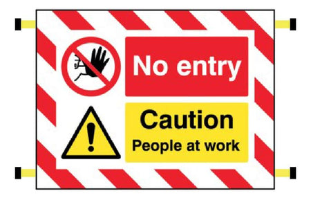 Door Screen Sign- No Entry Caution People At Work 600 x 450mm - Ready Set SuppliedDoor Screen Sign- No Entry Caution People At Work 600 x 450mm55142