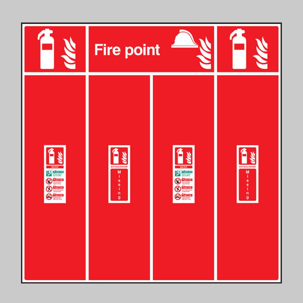 Double Extinguisher Location Board 900 x 900mm (Specify Extinguisher Types) - Ready Set SuppliedDouble Extinguisher Location Board 900 x 900mm (Specify Extinguisher Types)58020