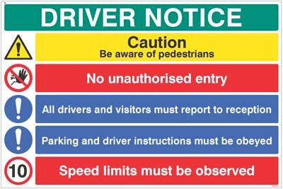 Driver Notice Be Aware Of Pedestrian, 10mph Sign - Ready Set SuppliedDriver Notice Be Aware Of Pedestrian, 10mph Sign14303W