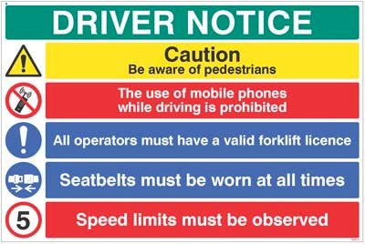 Driver Notice Be Aware Of Pedestrian, 5mph Sign - Ready Set SuppliedDriver Notice Be Aware Of Pedestrian, 5mph Sign14305W