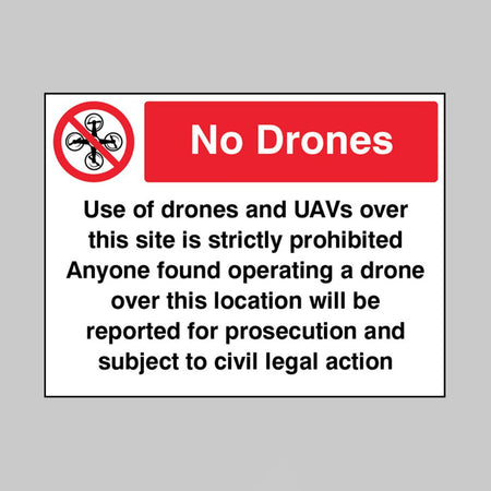 Drones Prohibited In This Area Sign - Ready Set SuppliedDrones Prohibited In This Area SignRigid Plastic13649K
