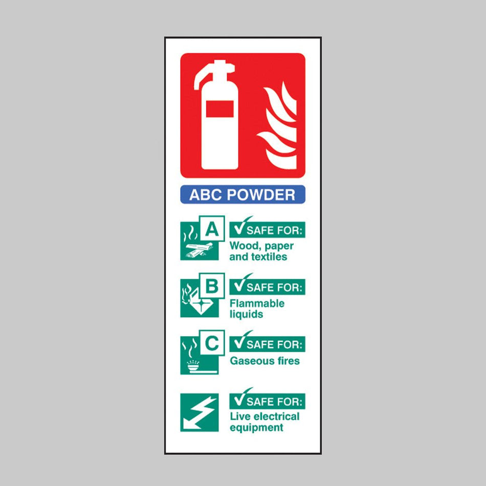 Dry Powder Extinguisher Identification Sign - Ready Set SuppliedDry Powder Extinguisher Identification SignRigid Plastic11216S