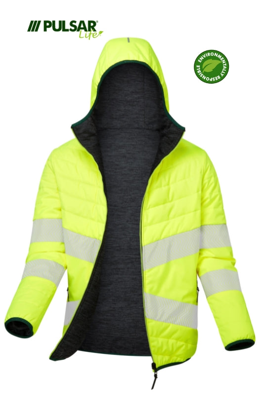 Pulsar Life Women's HV Yellow Reversible Puffer Jacket