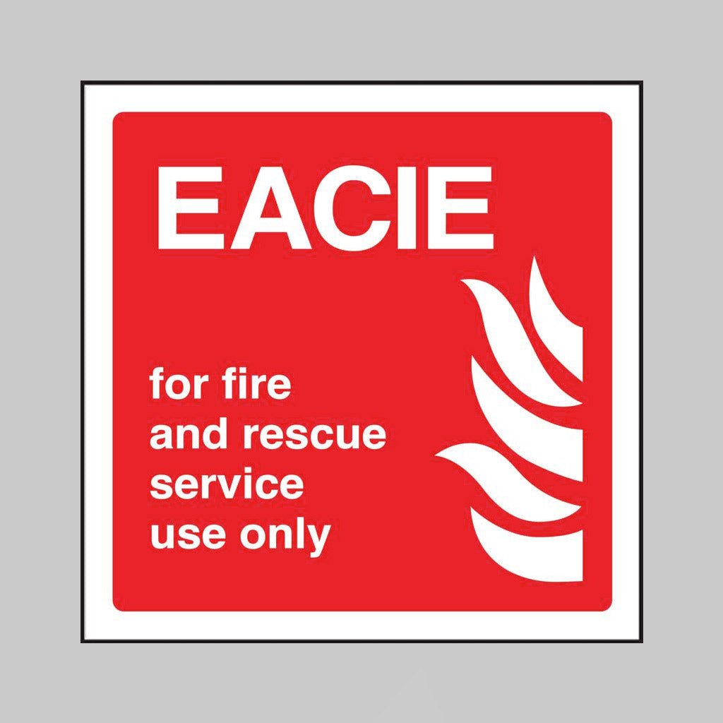 Eacie For Fire And Rescue Service Use Only Sign - Ready Set SuppliedEacie For Fire And Rescue Service Use Only SignRigid Plastic11109F