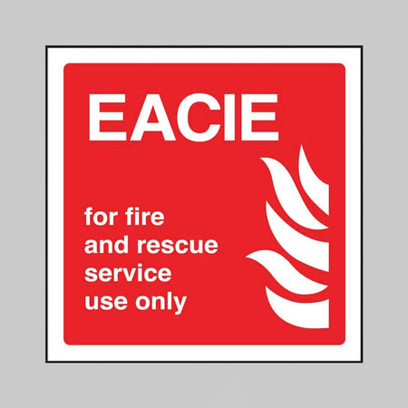 Eacie For Fire And Rescue Service Use Only Sign - Ready Set SuppliedEacie For Fire And Rescue Service Use Only SignRigid Plastic11109F