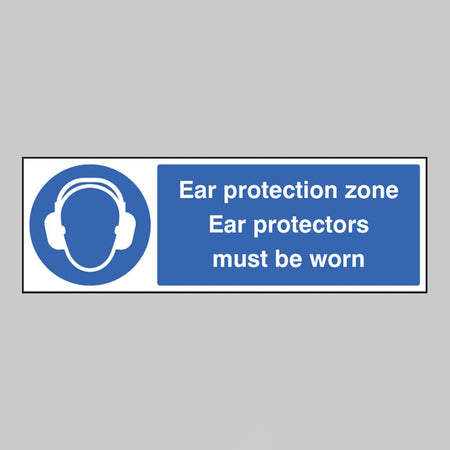 Ear Protection Zone Ear Protectors Must Be Worn Sign - Ready Set SuppliedEar Protection Zone Ear Protectors Must Be Worn SignRigid Plastic15013G