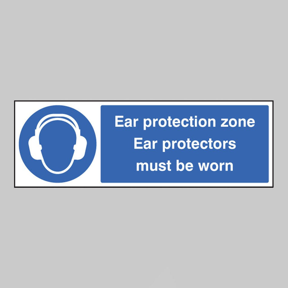 Ear Protection Zone Ear Protectors Must Be Worn Sign - Ready Set SuppliedEar Protection Zone Ear Protectors Must Be Worn SignRigid Plastic15013G