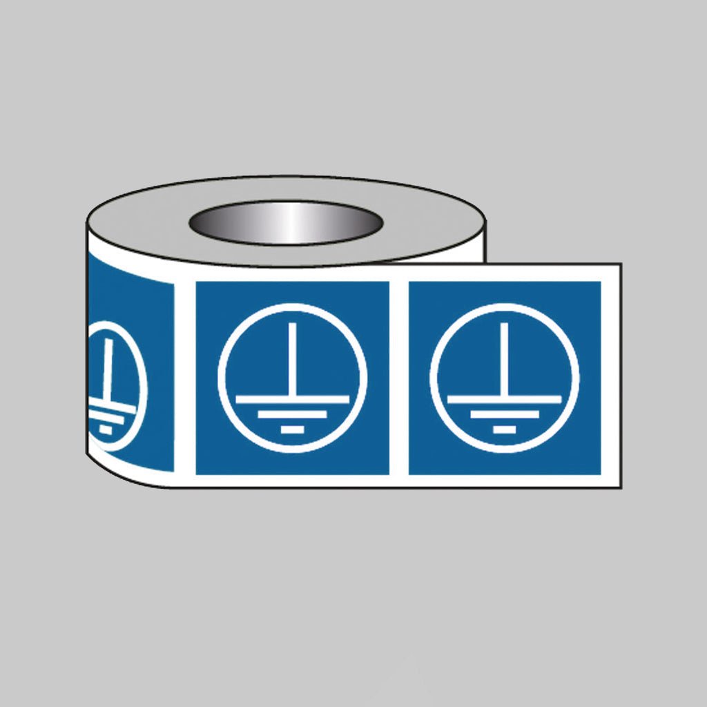 Earth Label Roll of 100 12.5 x 12.5mm (Blue) - Ready Set SuppliedEarth Label Roll of 100 12.5 x 12.5mm (Blue)53525