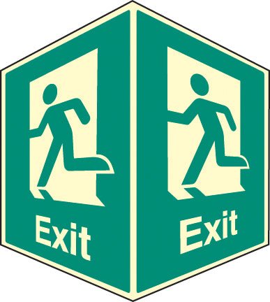 EasiFIX Projecting Photoluminescent Sign 150 x 200mm Face Size - Exit - Ready Set SuppliedEasiFIX Projecting Photoluminescent Sign 150 x 200mm Face Size - Exit58007
