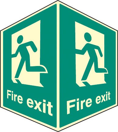 EasiFIX Projecting Photoluminescent Sign 150 x 200mm Face Size - Fire Exit - Ready Set SuppliedEasiFIX Projecting Photoluminescent Sign 150 x 200mm Face Size - Fire Exit58008