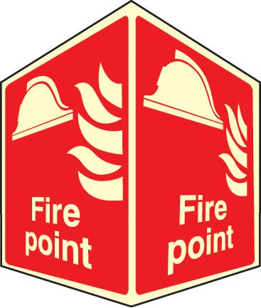 EasiFIX Projecting Photoluminescent Sign 150 x 200mm Face Size - Fire Point - Ready Set SuppliedEasiFIX Projecting Photoluminescent Sign 150 x 200mm Face Size - Fire Point58013