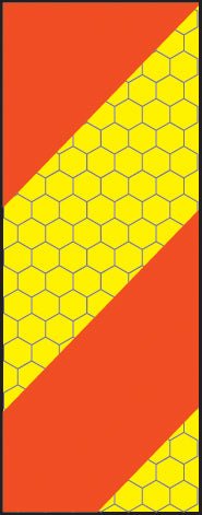 ECE70 Left Vertical Chevron Vehicle Marking Plate - Ready Set SuppliedECE70 Left Vertical Chevron Vehicle Marking Plate56343