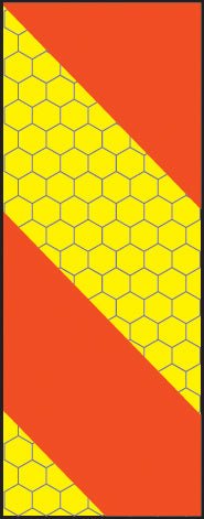 ECE70 Right Vertical Chevron Vehicle Marking Plate - Ready Set SuppliedECE70 Right Vertical Chevron Vehicle Marking Plate56344
