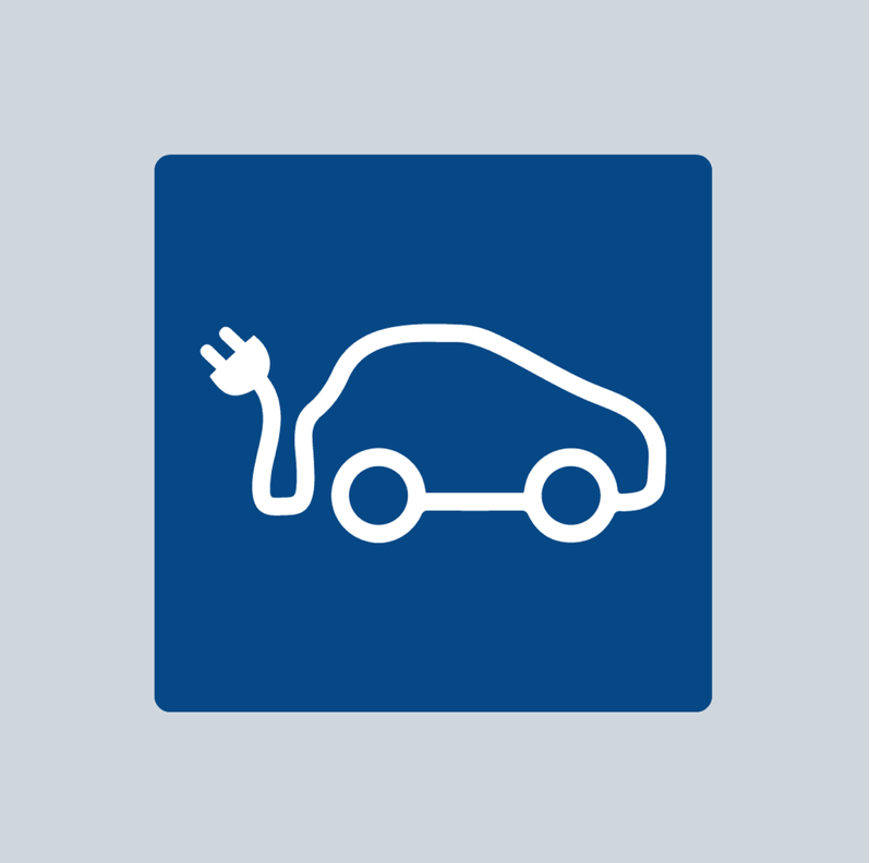 Electric Car Charging Symbol 5 - Ready Set SuppliedElectric Car Charging Symbol 5Blue