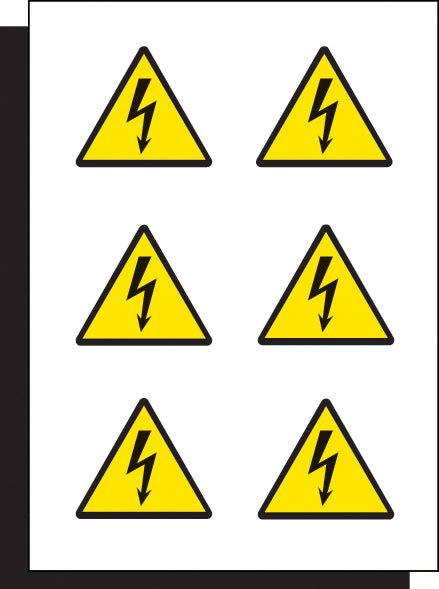 Electricity Label 100mm Sheet of 6 Peel 'N' Stick Labels - Ready Set SuppliedElectricity Label 100mm Sheet of 6 Peel 'N' Stick Labels54038