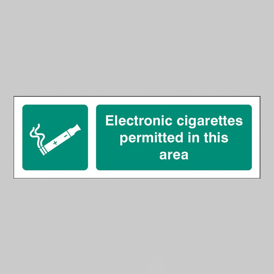 Electronic Cigarettes Permitted In This Area Sign - Ready Set SuppliedElectronic Cigarettes Permitted In This Area SignRigid Plastic13259G