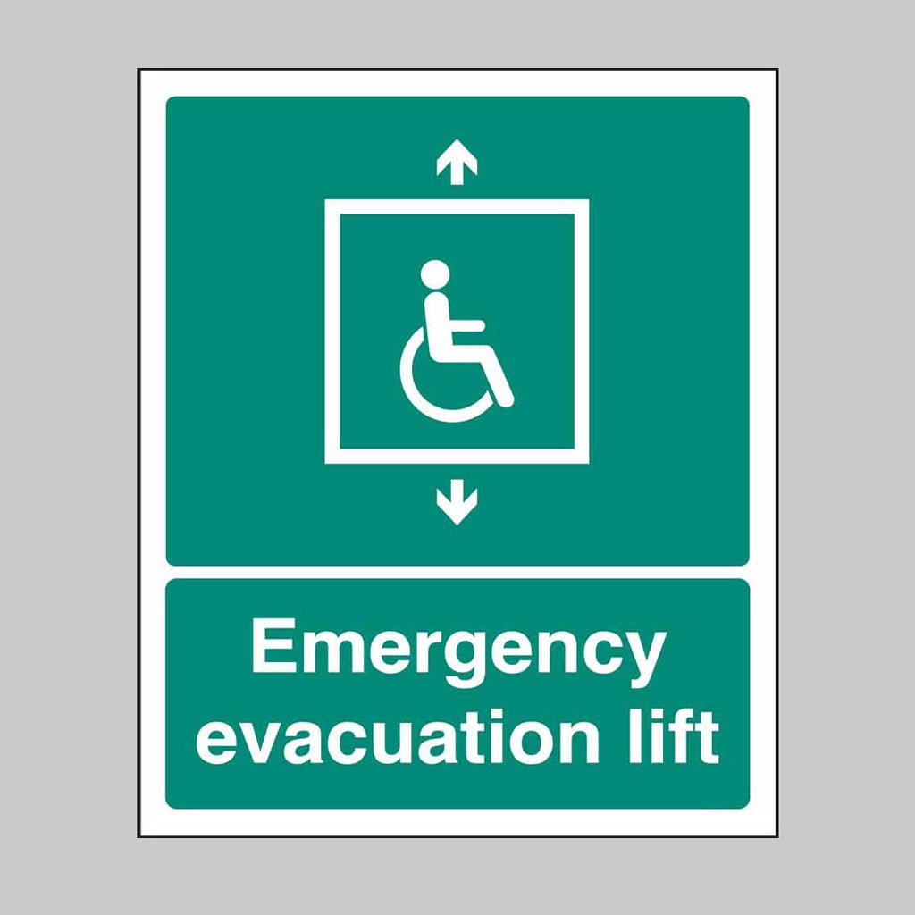 Emergency Evacuation Lift Sign - Ready Set SuppliedEmergency Evacuation Lift SignRigid Plastic12085E