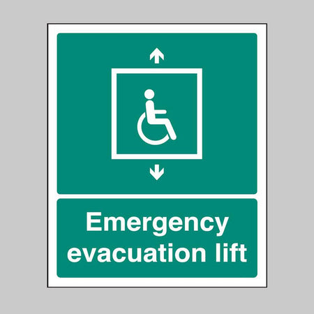 Emergency Evacuation Lift Sign - Ready Set SuppliedEmergency Evacuation Lift SignRigid Plastic12085E