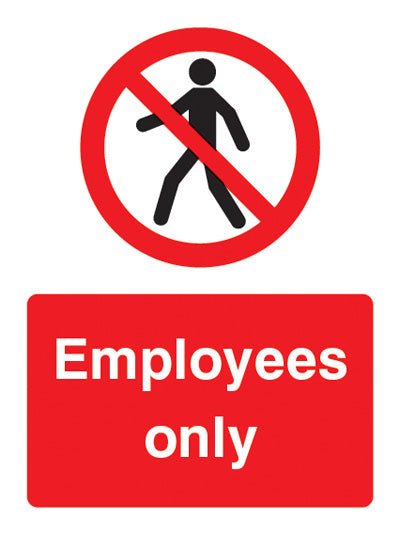 Employees Only Sign - Ready Set SuppliedEmployees Only SignRigid Plastic13242E