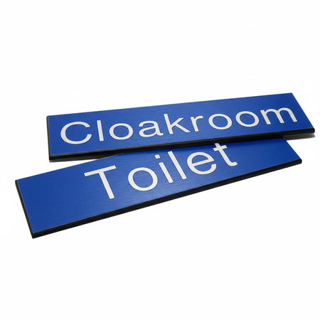 Engraved Sign With Adhesive Backing - 100 x 75mm White Text On Blue - Ready Set SuppliedEngraved Sign With Adhesive Backing - 100 x 75mm White Text On Blue51557
